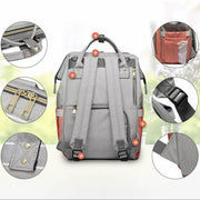 Luxury Multifunctional Diaper Nappy Backpack Maternity Mummy Changing Bag - Pink Gray V528-9360101098582