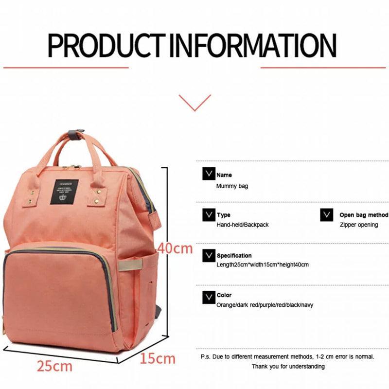 Luxury Multifunctional Diaper Nappy Backpack Maternity Mummy Changing Bag - Pink Gray V528-9360101098582