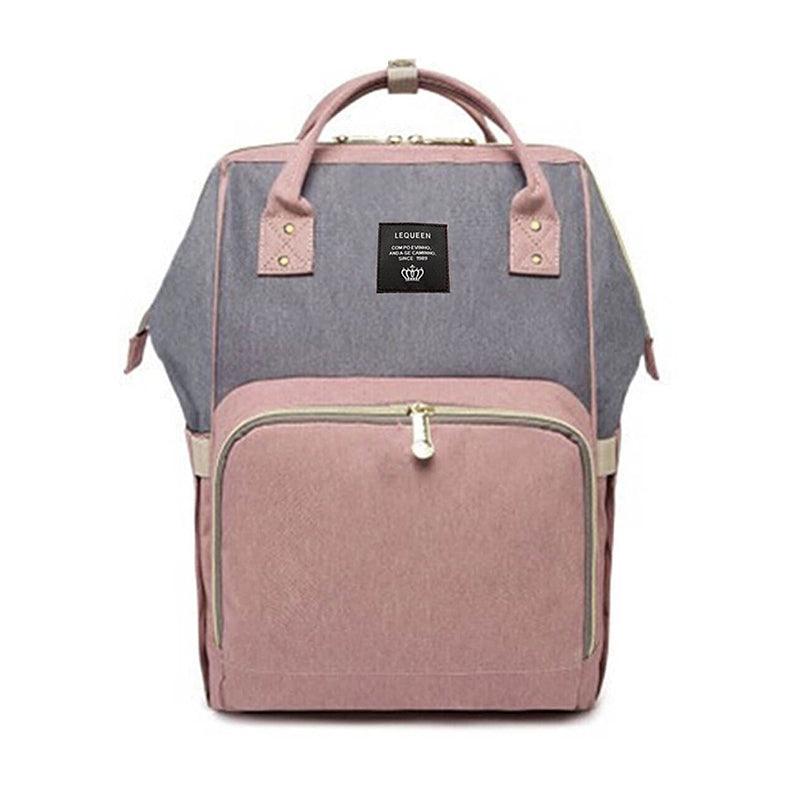 Luxury Multifunctional Diaper Nappy Backpack Maternity Mummy Changing Bag - Pink Gray V528-9360101098582