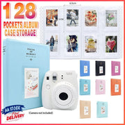 128 Pockets Album Case Storage For Polaroid Photo FujiFilm Camera Film - Blue V528-9360312001289