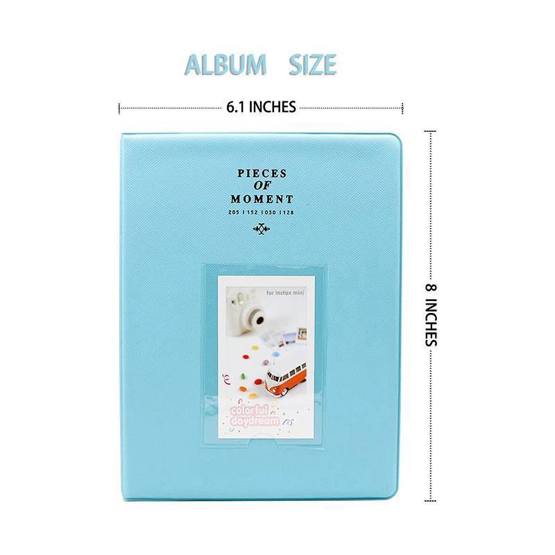 128 Pockets Album Case Storage For Polaroid Photo FujiFilm Camera Film - Blue V528-9360312001289