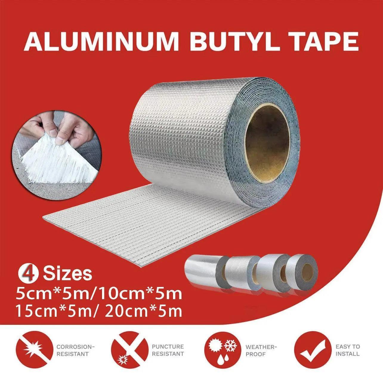 5M Waterproof Tape Butyl Rubber Aluminium Foil Roof Pipe Caravan Repair Flashing - 5cm* 5m* 1 Unit V528-9360312012162