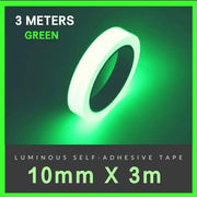 1cm x 3m Glow in the Dark Self-Adhesive Tape Fluorescent Decorative Strip - Green 1cm*3m V528-9360312013381