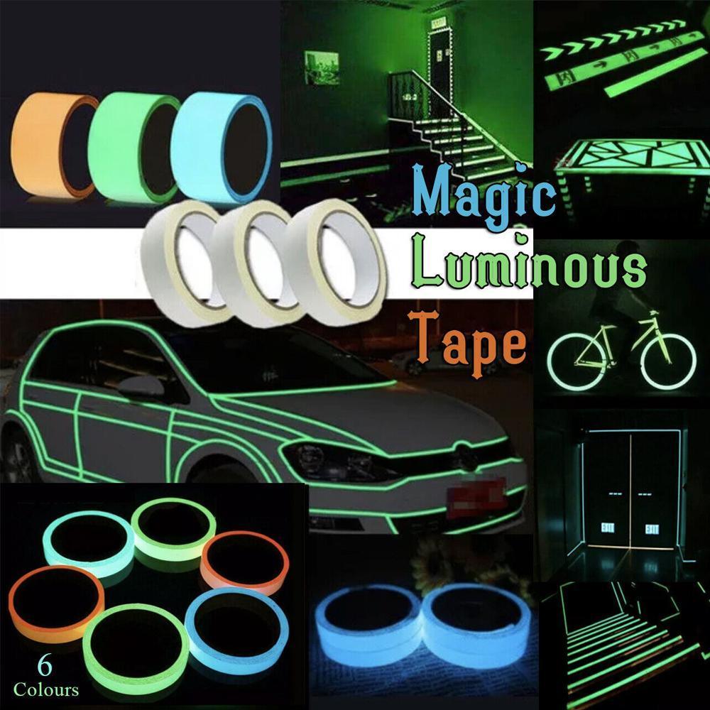 1cm x 3m Glow in the Dark Self-Adhesive Tape Fluorescent Decorative Strip - Yellow 1cm*3m V528-9360312013404