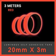 2cm x 3m Glow in the Dark Fluorescent Tape Self-Adhesive Strip for Marking and Decor - Red 2cm*3m V528-9360312013473