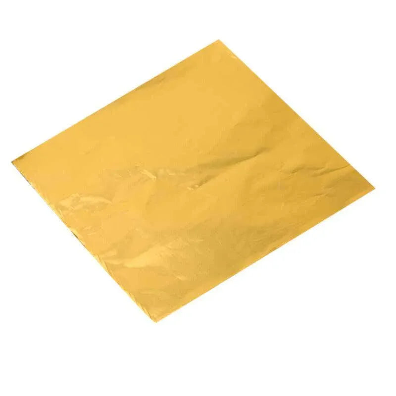 100Pcs Aluminium Foil Chocolate Wrappers 20cm Squares - Gold/Gloss V528-9360312014722
