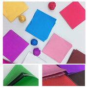100Pcs Aluminium Foil Chocolate Wrappers 20cm Squares - Blue/Gloss V528-9360312014807