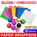 100PCS Tin Foil Aluminium Wrapping Square Chocolate Wrappers 15CM - Pink/Gloss V528-9360312014876