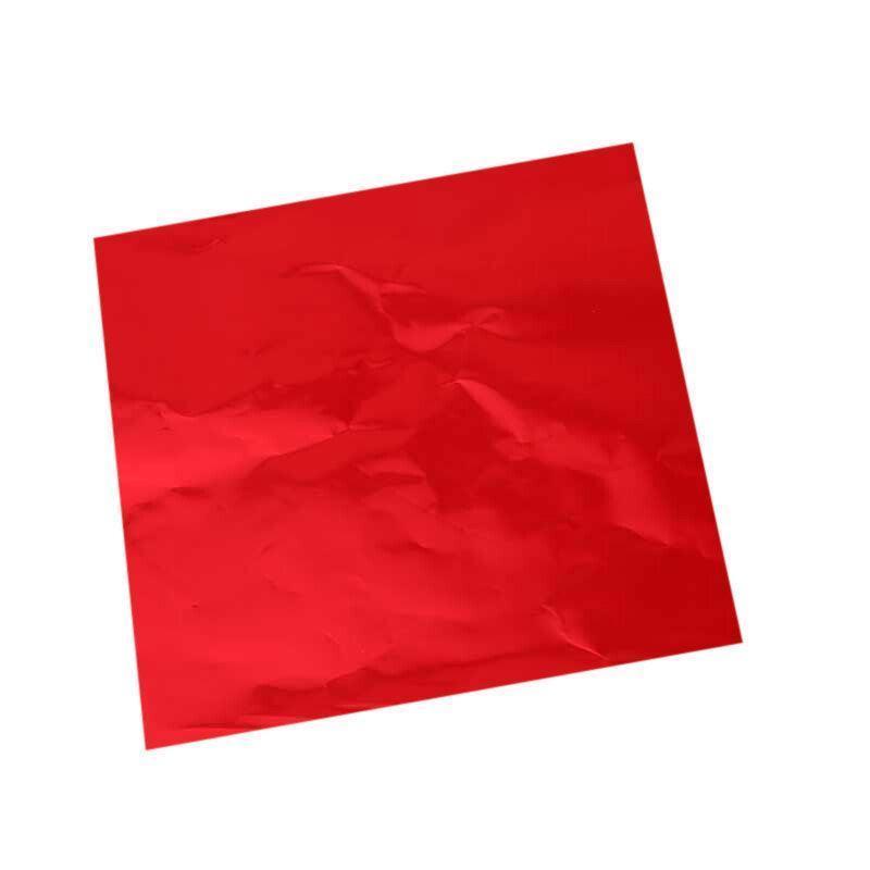 100PCS Tin Foil Aluminium Wrapping Square Chocolate Wrappers 15CM - Pink/Gloss V528-9360312014876