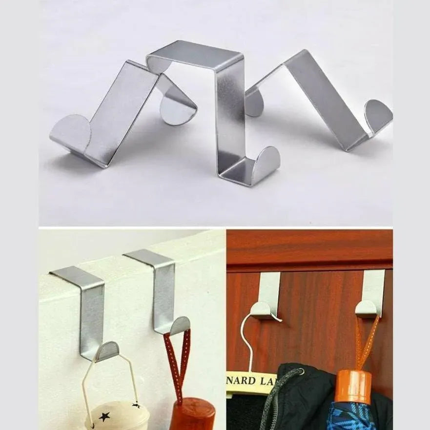 4X/6X Over Door Hooks Hanger Holder Stainless Steel Cabinet Organizer Clothes 4.5cm - 4 PCS V528-9360312016221