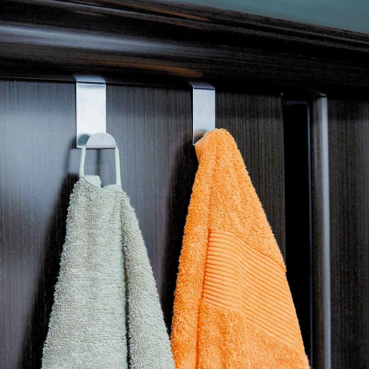 4X/6X Over Door Hooks Hanger Holder Stainless Steel Cabinet Organizer Clothes 4.5cm - 4 PCS V528-9360312016221