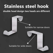 4X/6X Over Door Hooks Hanger Holder Stainless Steel Cabinet Organizer Clothes 4.5cm - 4 PCS V528-9360312016221