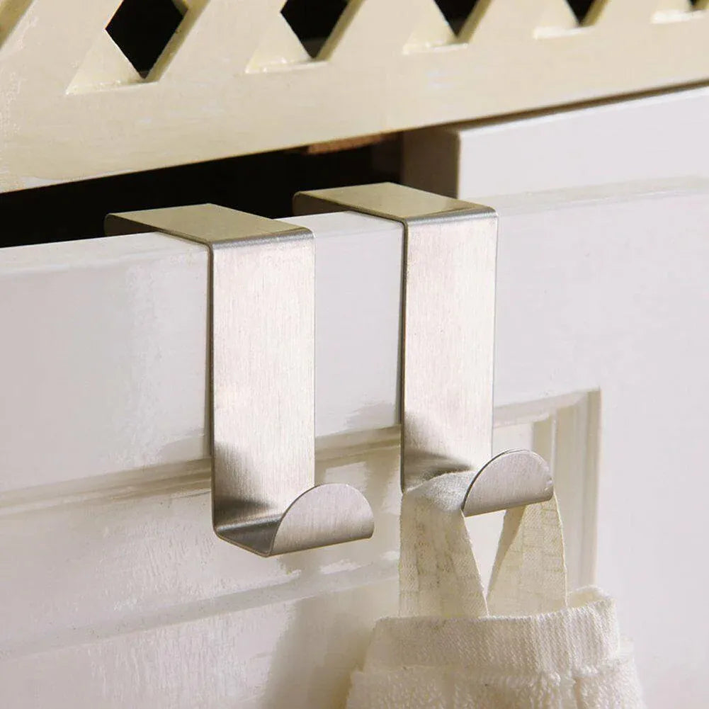 4X/6X Over Door Hooks Hanger Holder Stainless Steel Cabinet Organizer Clothes 4.5cm - 6 PCS V528-9360312016238