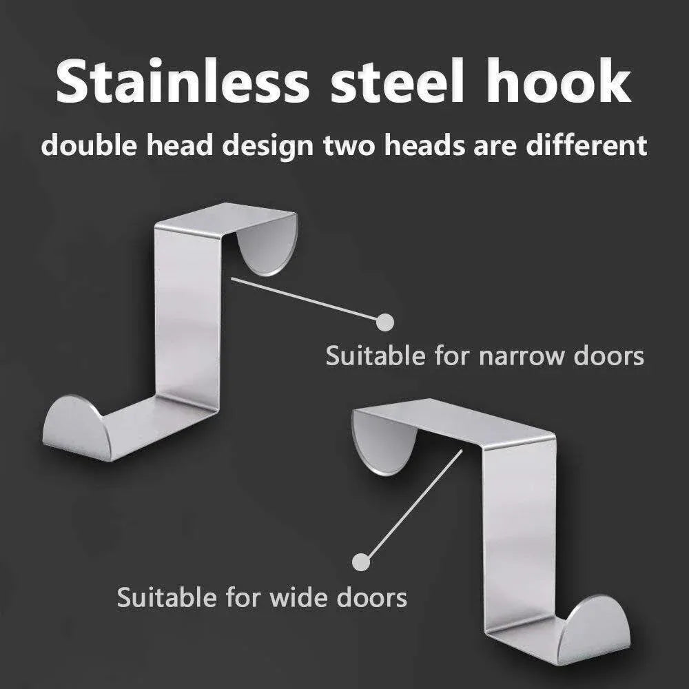 4X/6X Over Door Hooks Hanger Holder Stainless Steel Cabinet Organizer Clothes 4.5cm - 6 PCS V528-9360312016238