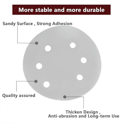 100x 123mm 6/8-Hole Sanding Discs Hook Loop Orbital Sander Pads 80 120 240 Grit - 240 Grits(6-Hole) V528-9360312020563
