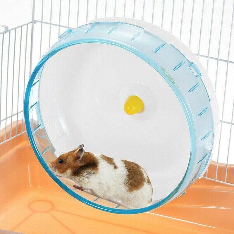 Blue Hamster Guinea Pig Running Disc Cage Accessories Running Round Wheel Pet Toys - 12CM