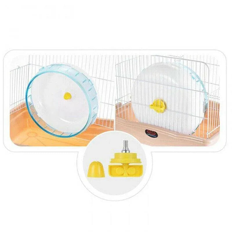 Blue Hamster Guinea Pig Running Disc Cage Accessories Running Round Wheel Pet Toys - 12CM
