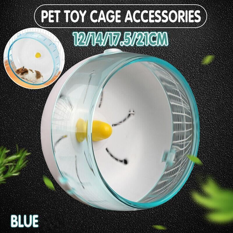 Blue Hamster Guinea Pig Running Disc Cage Accessories Running Round Wheel Pet Toys - 21CM V528-9360312023915