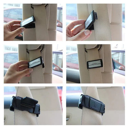 2X Car Shoulder Strap Positioning Clip Buckle Adjuster for Driving Comfort - Black V528-9360312024868