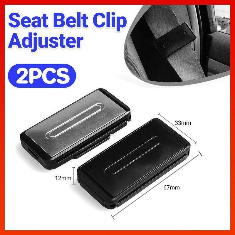 2X Car Shoulder Strap Positioning Clip Buckle Adjuster for Driving Comfort - Silver V528-9360312024875