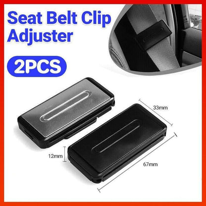 2X Car Shoulder Strap Positioning Clip Buckle Adjuster for Driving Comfort - Silver V528-9360312024875