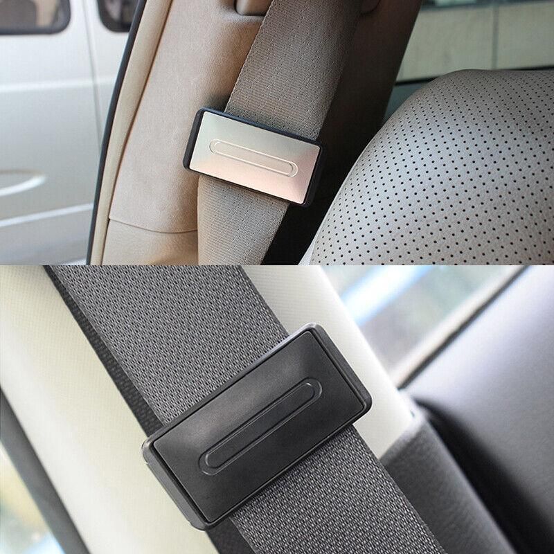 2X Car Shoulder Strap Positioning Clip Buckle Adjuster for Driving Comfort - Silver V528-9360312024875