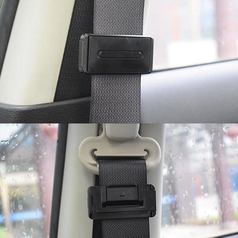 2X Car Shoulder Strap Positioning Clip Buckle Adjuster for Driving Comfort - Silver V528-9360312024875