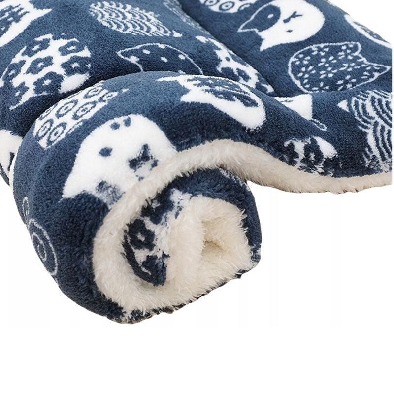 L Size Puppy Dog Cat Cushion Mattress Blanket Bed Soft Warm Pad Winter Kennel House - Navy Cat V528-9360312025063