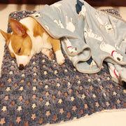 L Size Puppy Dog Cat Cushion Mattress Blanket Bed Soft Warm Pad Winter Kennel House - Navy Cat V528-9360312025063