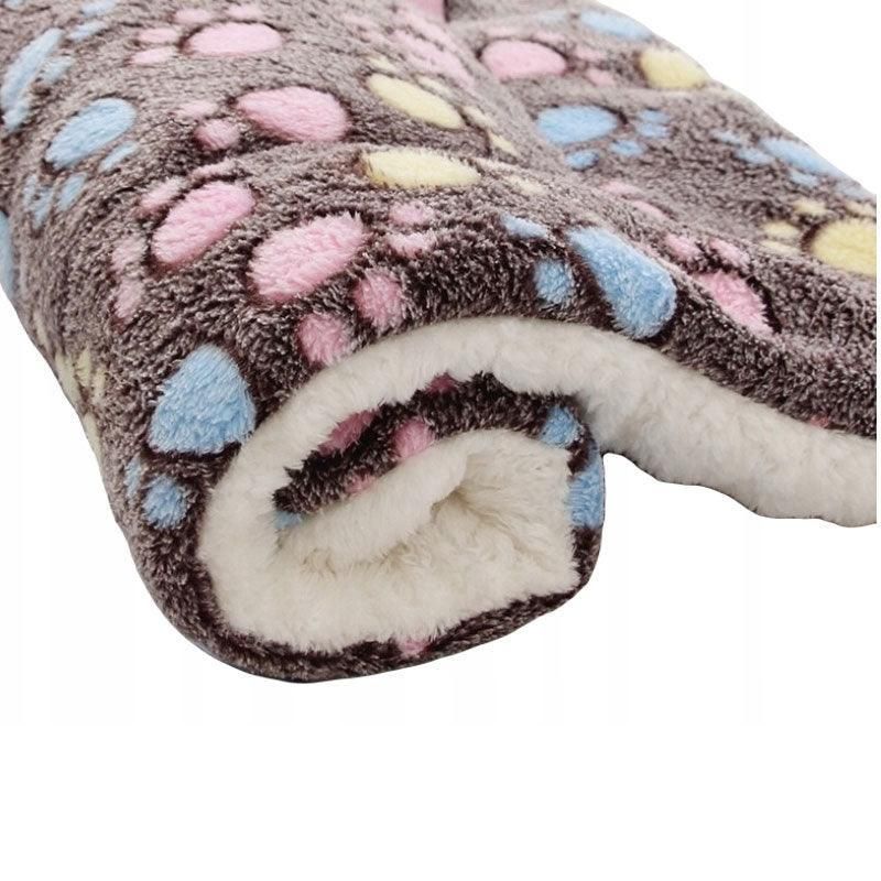 L Size Puppy Dog Cat Cushion Mattress Blanket Bed Soft Warm Pad Winter Kennel House - Brown Footprint V528-9360312025124