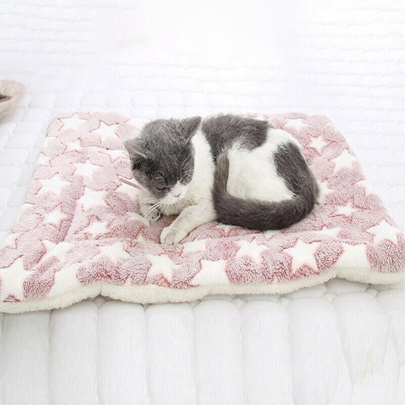 L Size Puppy Dog Cat Cushion Mattress Blanket Bed Soft Warm Pad Winter Kennel House - Blue Whitestar V528-9360312025148