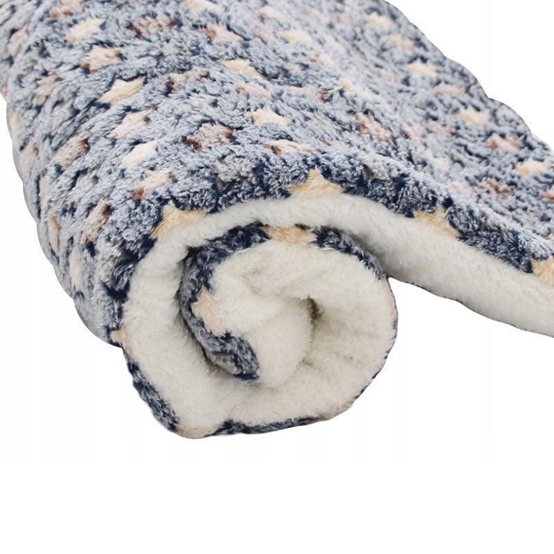 L Size Puppy Dog Cat Cushion Mattress Blanket Bed Soft Warm Pad Winter Kennel House - Blue Brownstar V528-9360312025193
