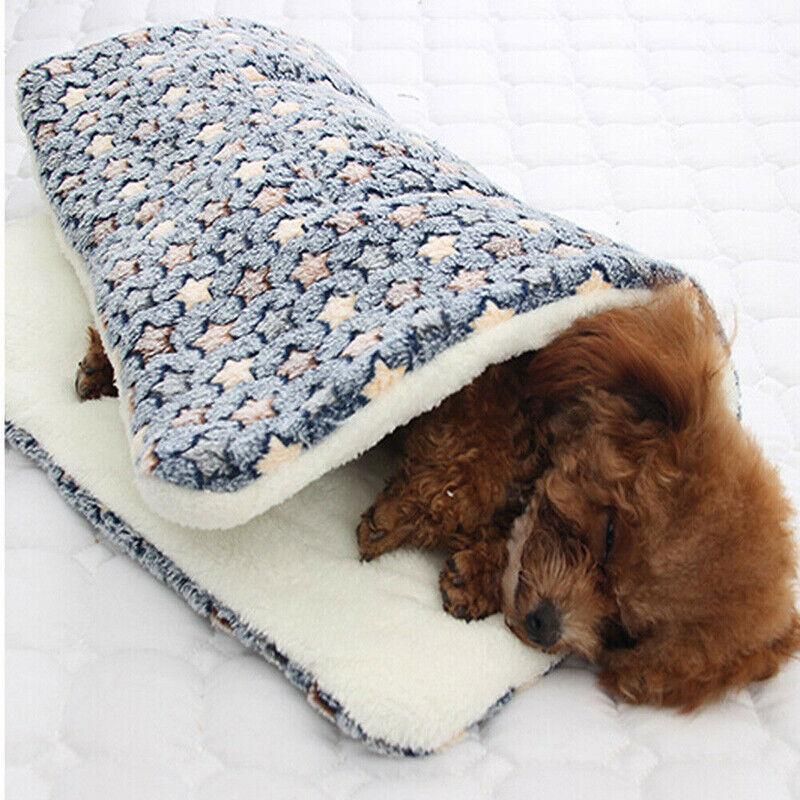 L Size Puppy Dog Cat Cushion Mattress Blanket Bed Soft Warm Pad Winter Kennel House - Blue Brownstar V528-9360312025193