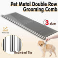 Stainless Steel Teeth Metal Comb Brush Pet Cat Dog Hair Grooming Trimmer Round - M:19*3.5CM V528-9360312025537