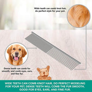 Stainless Steel Teeth Metal Comb Brush Pet Cat Dog Hair Grooming Trimmer Round - M:19*3.5CM V528-9360312025537