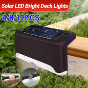 Solar Led Deck Lights Path Garden Patio Pathway Stairs Step Fence Lamp Outdoor - 4PCS V528-9360312026992