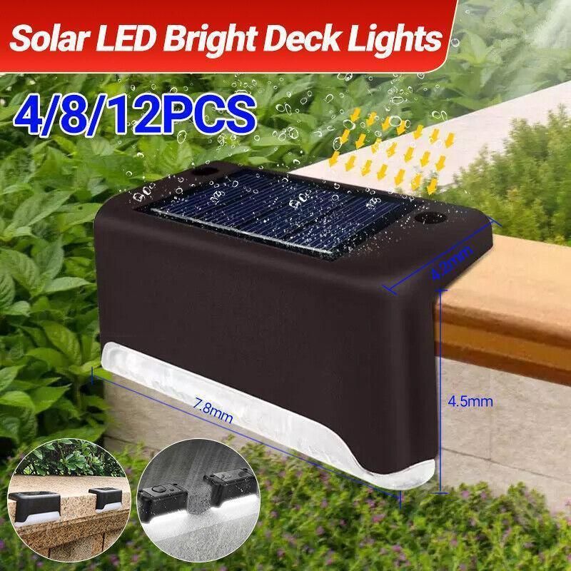 Solar Led Deck Lights Path Garden Patio Pathway Stairs Step Fence Lamp Outdoor - 4PCS V528-9360312026992