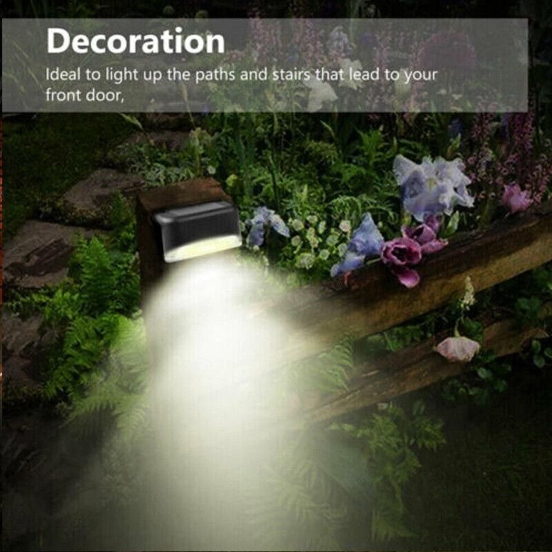 Solar Led Deck Lights Path Garden Patio Pathway Stairs Step Fence Lamp Outdoor - 4PCS V528-9360312026992
