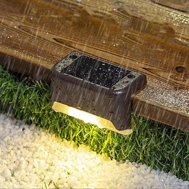 Solar Led Deck Lights Path Garden Patio Pathway Stairs Step Fence Lamp Outdoor - 4PCS V528-9360312026992