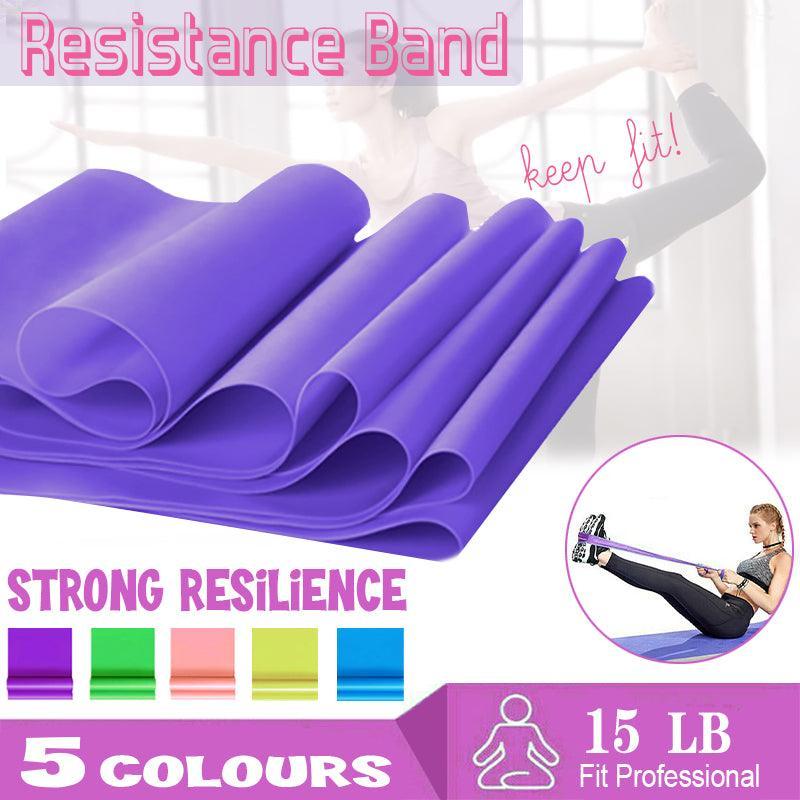1.5m Elastic Yoga Stretch Resistance Bands Exercise Fitness Band Theraband - Purple V528-9360312027579