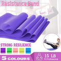 1.5m Elastic Yoga Stretch Resistance Bands Exercise Fitness Band Theraband - Pink V528-9360312027586