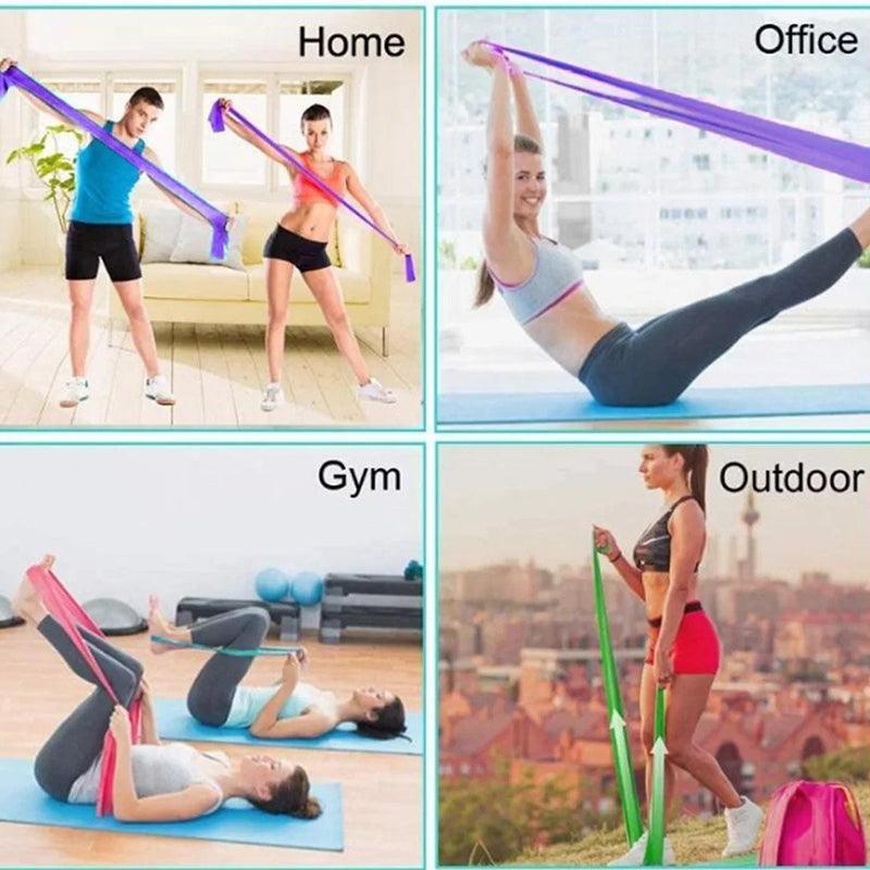 1.5m Elastic Yoga Stretch Resistance Bands Exercise Fitness Band Theraband - Pink V528-9360312027586