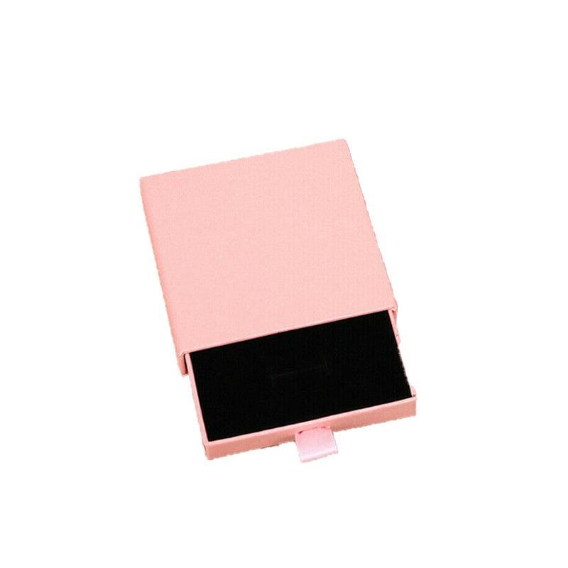 Cardboard Jewellery Gift Boxes Drawer Style Necklace Ring Earring Pendant Bracelet Case - Pink V528-9360312028545