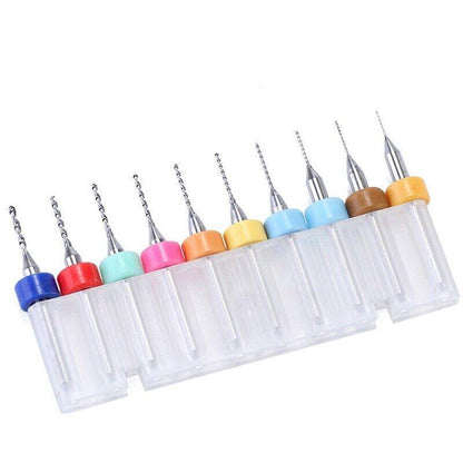 10X Tungsten Steel Micro Drill Bits 0.1-1.2mm for Rotary Tool - 0.3-1.2MM V528-9360312030593