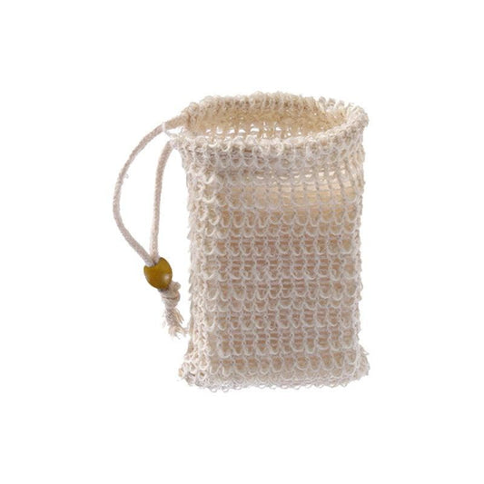 Flax Soap Saver Bag with Foaming Mesh and Drawstring for Exfoliating - 1PC V528-9360312033143