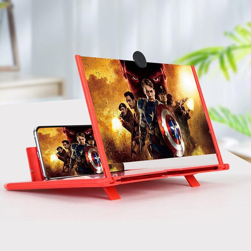 12 Inch Phone Screen Magnifier Folding Amplifier Stand Adjustable 3D Holder - White V528-9360312033341