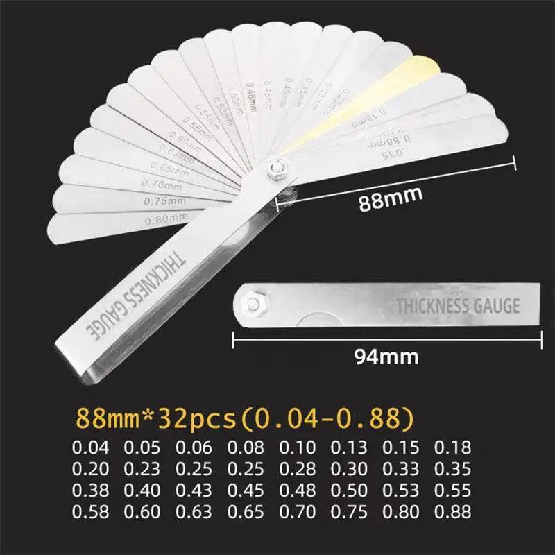 32 Blade Feeler Gauge Dual Marked Mm/Inch Thickness Gap Metric Filler Tool Honda V528-9360312033846