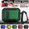 For Apple AirPods pro and pro2 Case Armor Earphone Heavy Duty Shockproof Cover - Black&Red For Airpods Pro V528-9360312036649