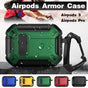 For Apple AirPods pro and pro2 Case Armor Earphone Heavy Duty Shockproof Cover - Black&Red For Airpods Pro V528-9360312036649