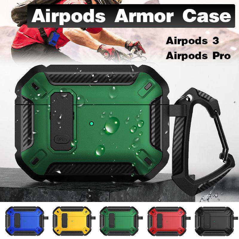 For Apple AirPods pro and pro2 Case Armor Earphone Heavy Duty Shockproof Cover - Black&Blue For Airpods Pro V528-9360312036687